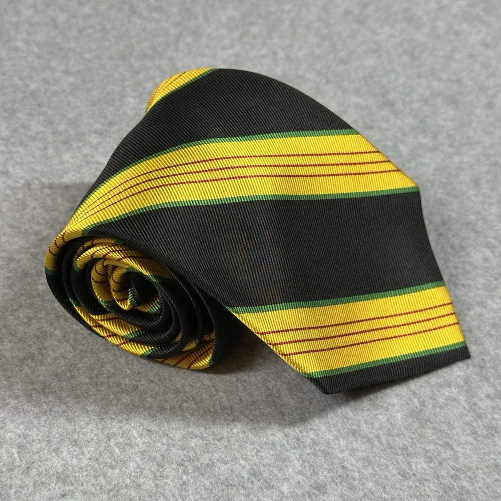 Ties of Honor American Heraldry Silk Tie Navy Gold Green Regimental 58x3.75in